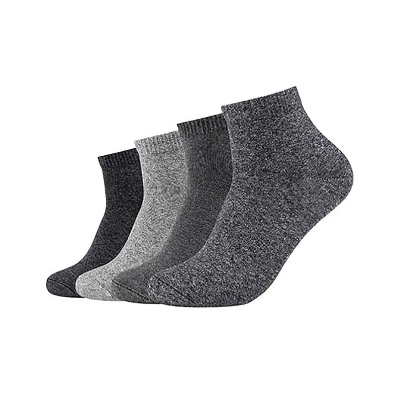 s.Oliver 4er Set Sneakersocken grau & anthrazit