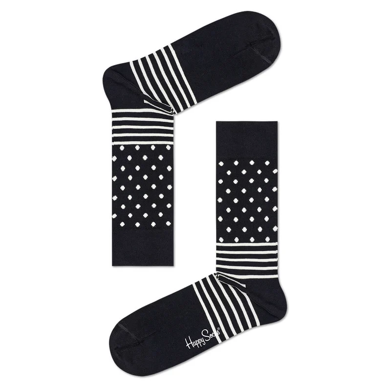 Happy Socks Box Herrensocken abstrakte Muster schwarz & weiß