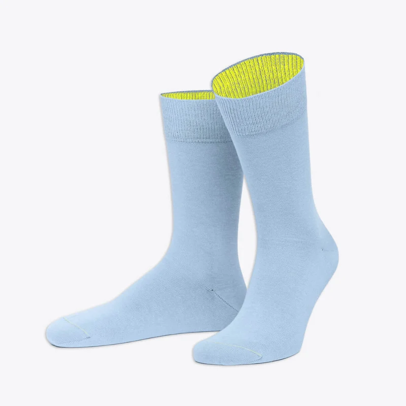 Von Jungfeld Herrensocken Timor einfarbig hellblau