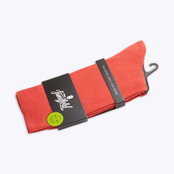 Von Jungfeld Herrensocken Dublin einfarbig rot