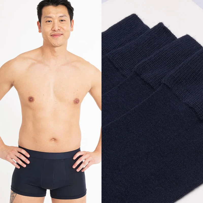 Asaka Set 4 Boxer & Socken Bambus Navy