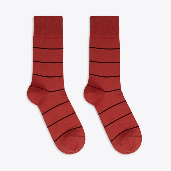Von Jungfeld Herrensocke Stripes Dublin Streifenmuster rot