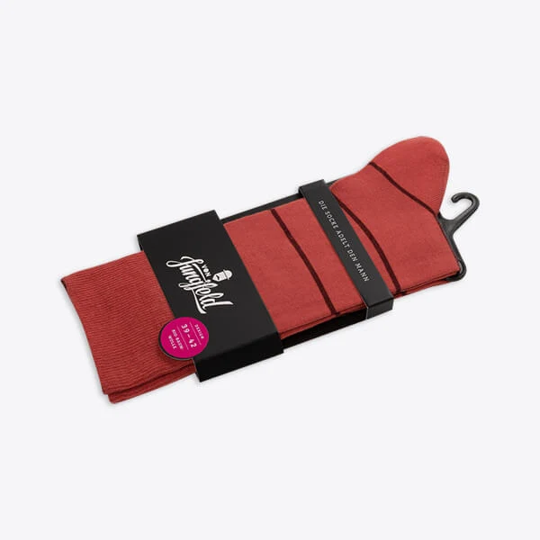 Von Jungfeld Herrensocke Stripes Dublin Streifenmuster rot