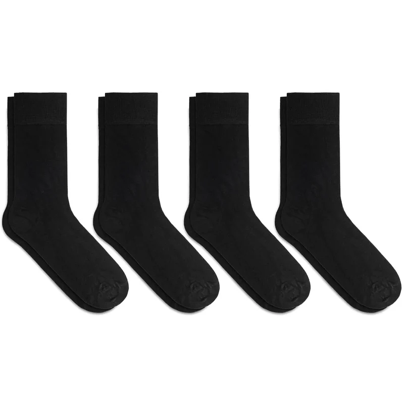 Asaka Set 4 Socken & Unterhemden Bambus schwarz