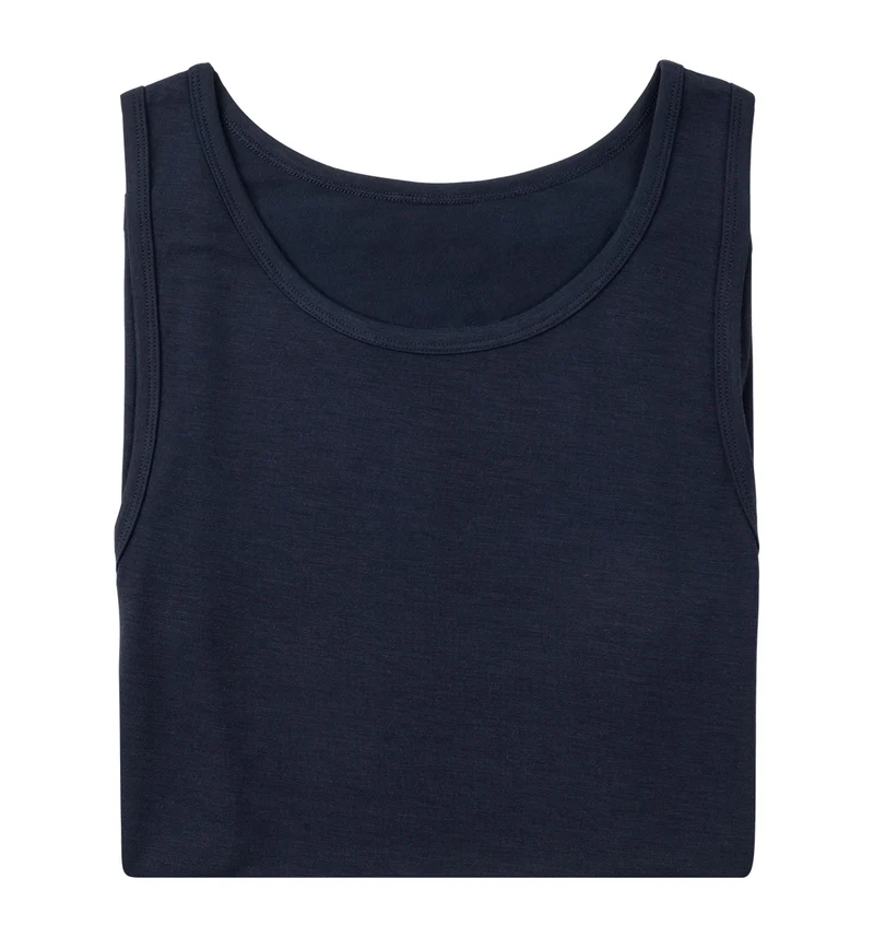 Asaka 4er-Pack Unterhemden Bambus Navy & Weiß