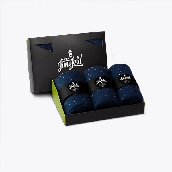 Von Jungfeld Geschenkbox Herrensocken Raumfahrt gemustert