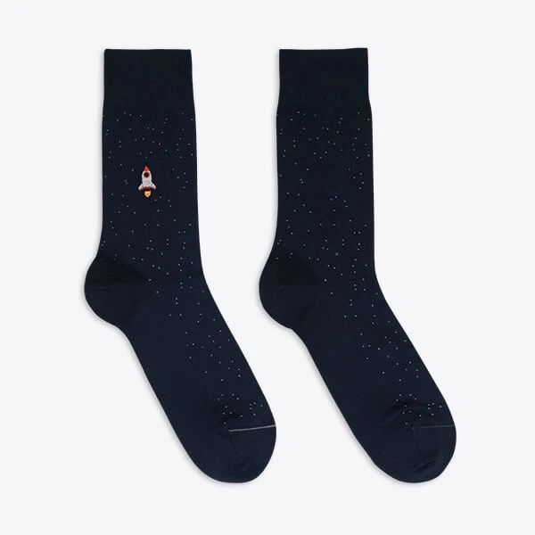 Von Jungfeld Geschenkbox Herrensocken Raumfahrt gemustert