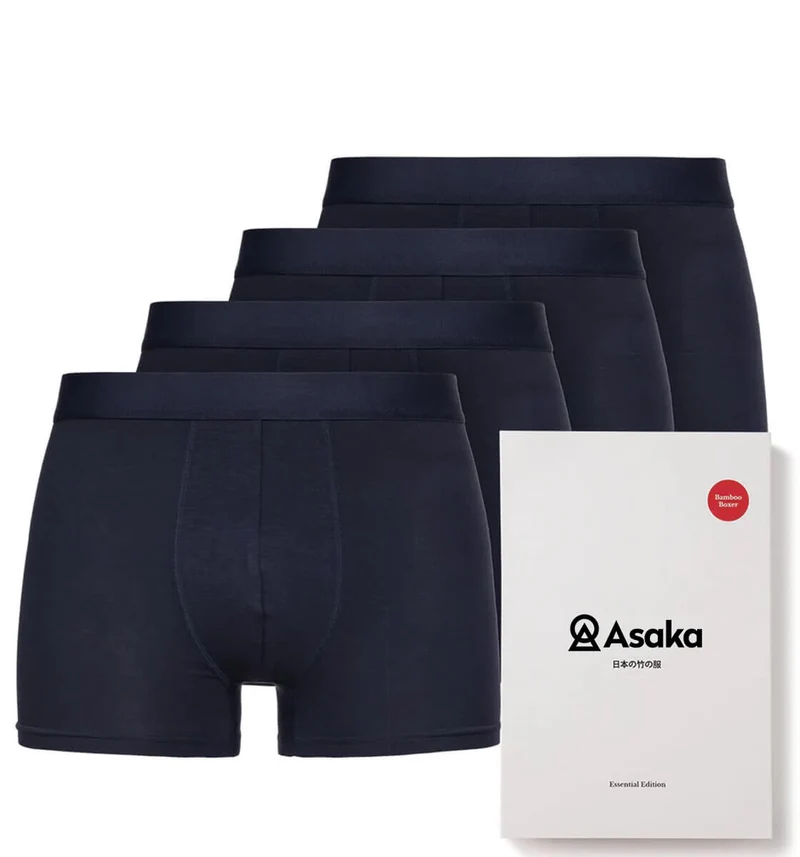 Asaka 4er-Pack Boxer Bambus Navy