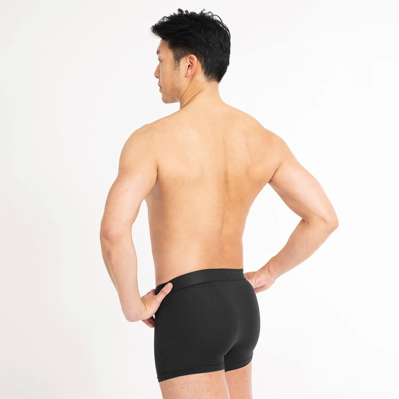 Asaka 4er-Pack Boxer Bambus Schwarz