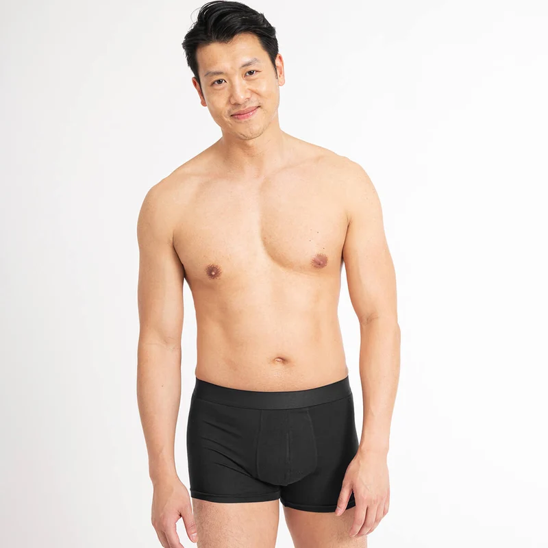 Asaka 4er-Pack Boxer Bambus Schwarz