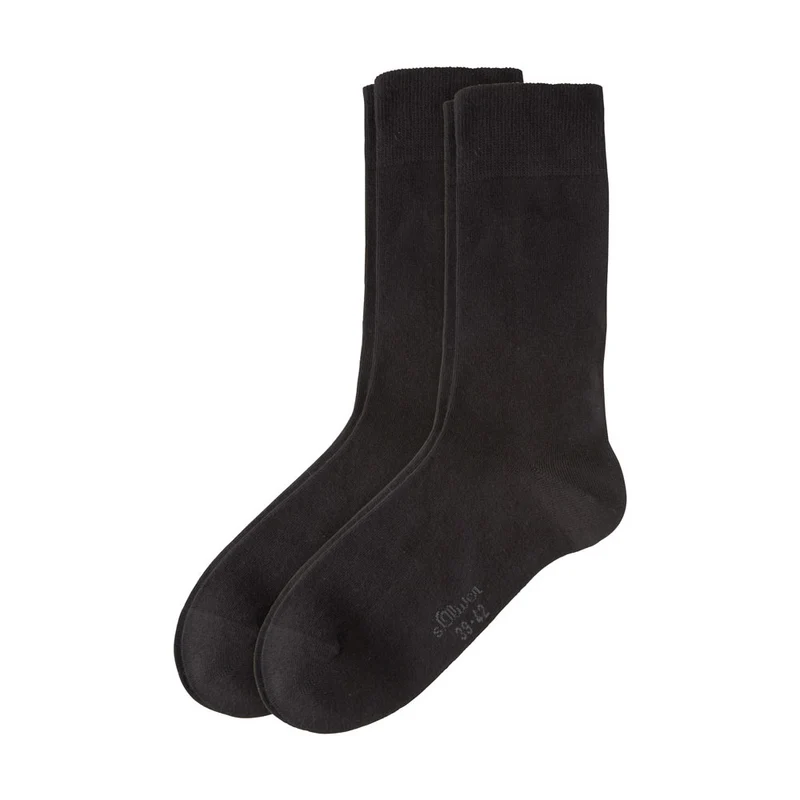 s.Oliver 2er Set Baumwollsocken schwarz
