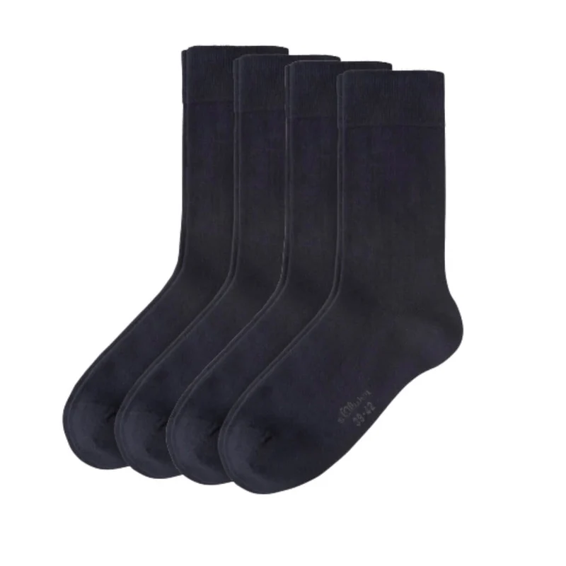 s.Oliver 4er Set Baumwollsocken navy