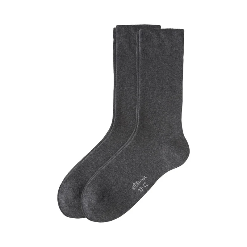 s.Oliver 2er Set Baumwollsocken anthrazit
