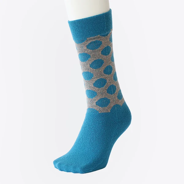 Percent Japan Herrensocke Herbst Winter Punktedesign blau