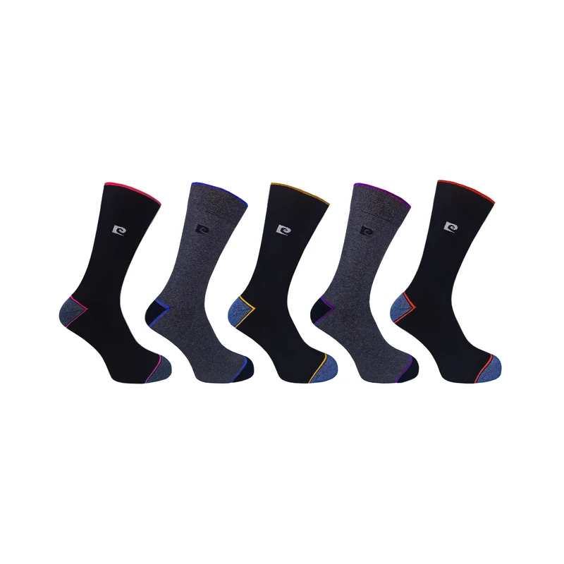 5 PK MENS PIERRE CARDIN HEEL & TOE SOCKS