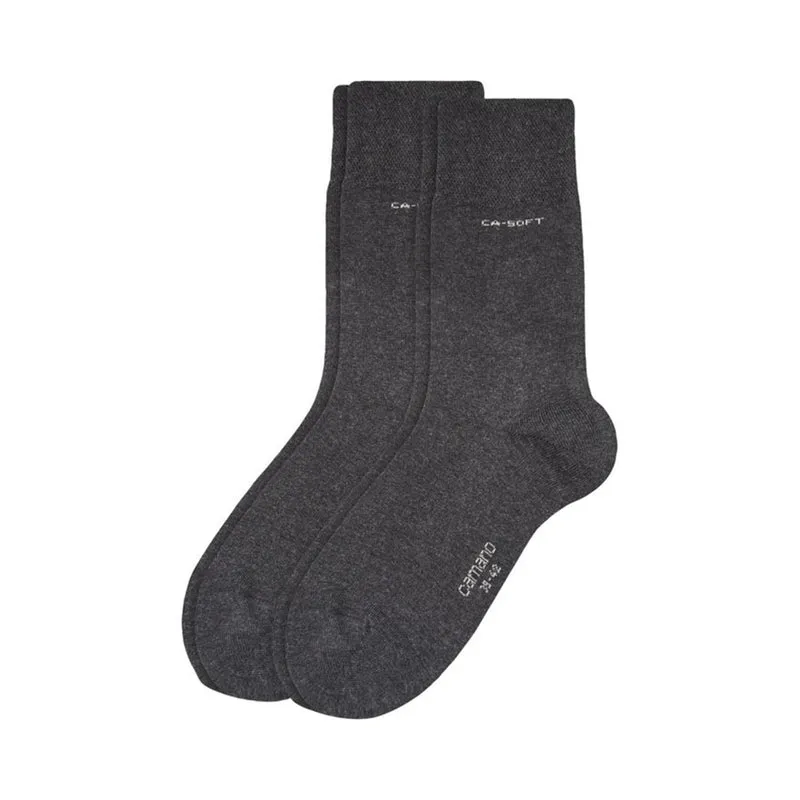 Camano 2er Set Socken anthrazit Komfortbund