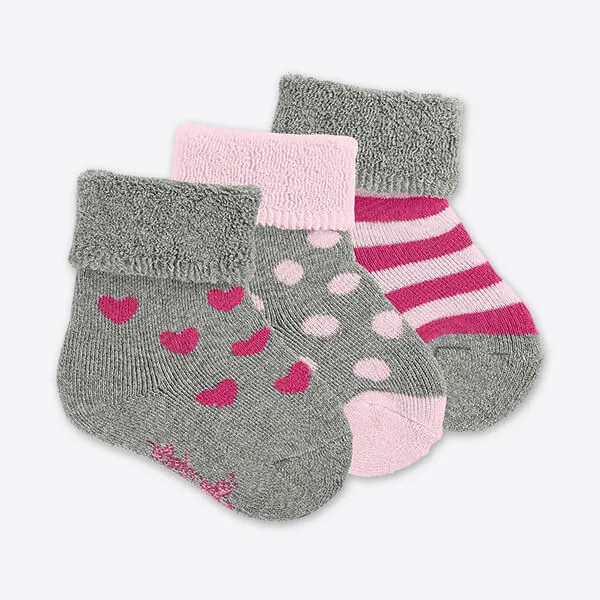 Sterntaler 3er Pack Babysocken Mädchen 4 6 Monate grau pink gestreift Herzen