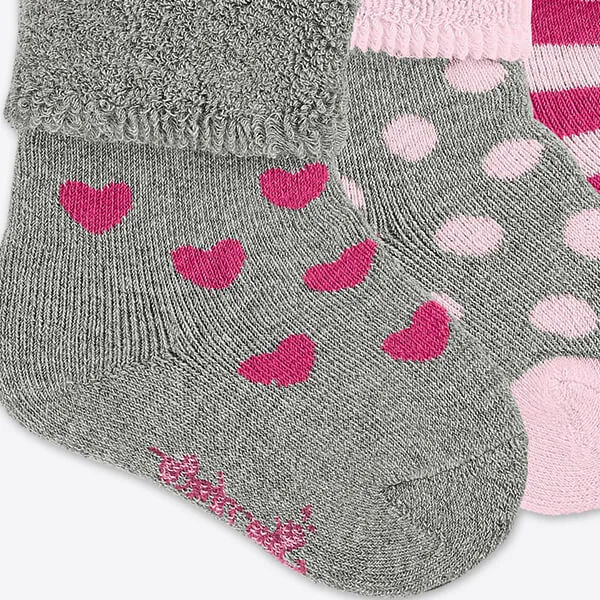 Sterntaler 3er Pack Babysocken Mädchen 4 6 Monate grau pink gestreift Herzen