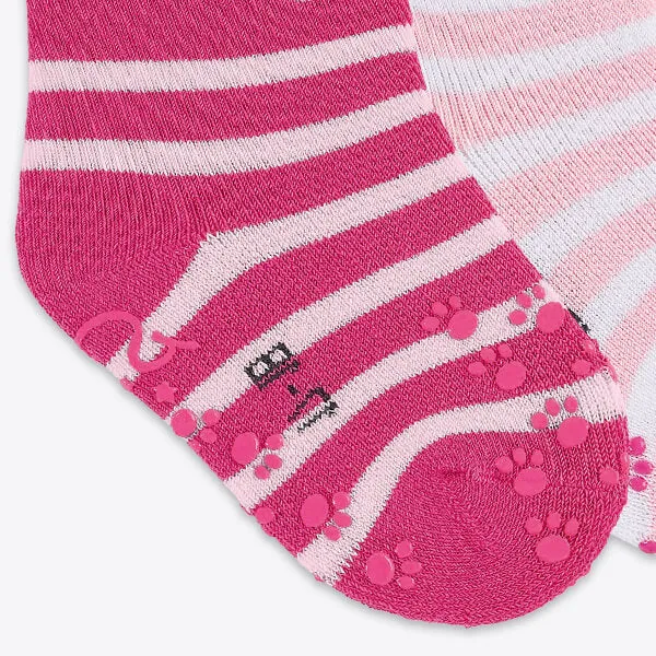 Sterntaler 2er Pack ABS Babysocken Katzen Motiv pink rosa gestreift Mädchen