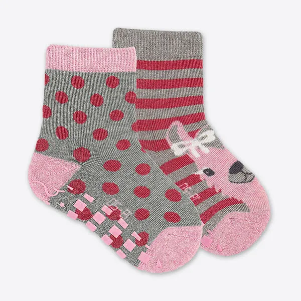 Sterntaler 2er Pack ABS Babysocken gepunktet Lama Motiv rosa pink Mädchen