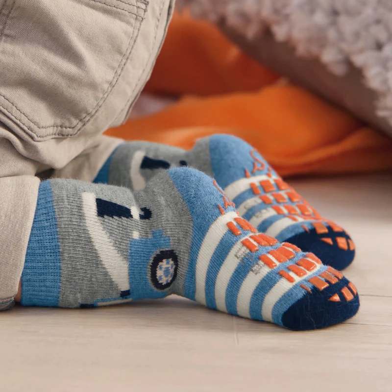 Sterntaler 2er Pack ABS Babysocken Abschleppwagen Motiv Sterne blau grau Jungs