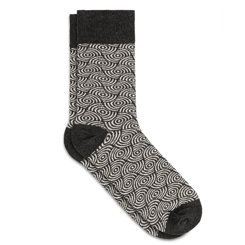 Asaka 2er-Set Bambussocken Herren schwarz japanische Muster 1