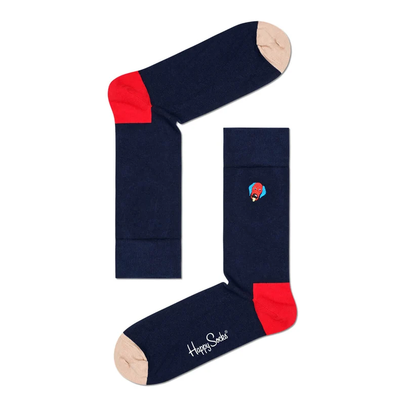 Happy Socks Herrensocken Hund gestickt