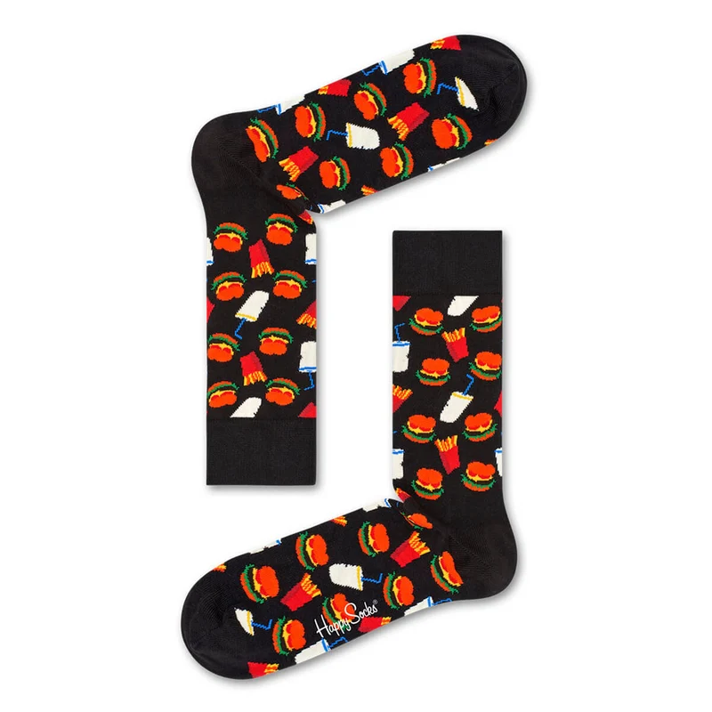 Happy Socks Herrensocken Hamburger schwarz