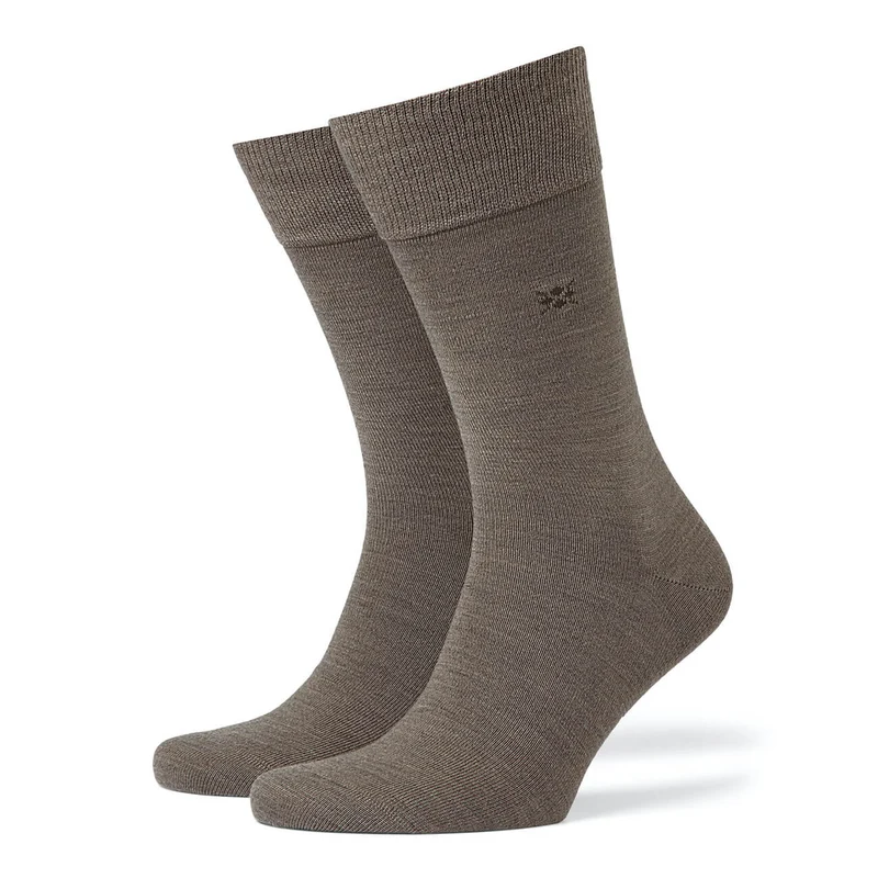 Burlington Herrensocken Leeds unifarben braun Schurwolle