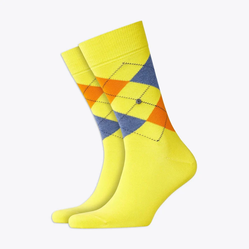 Burlington Herrensocken King Sunshine Rauten gelb orange