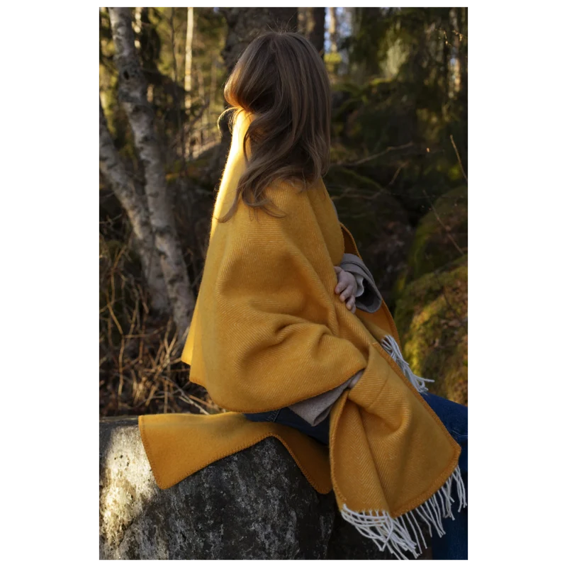 Arvo - Wollschal mit Taschen - Weiß/Orange - 60 x 180 cm
