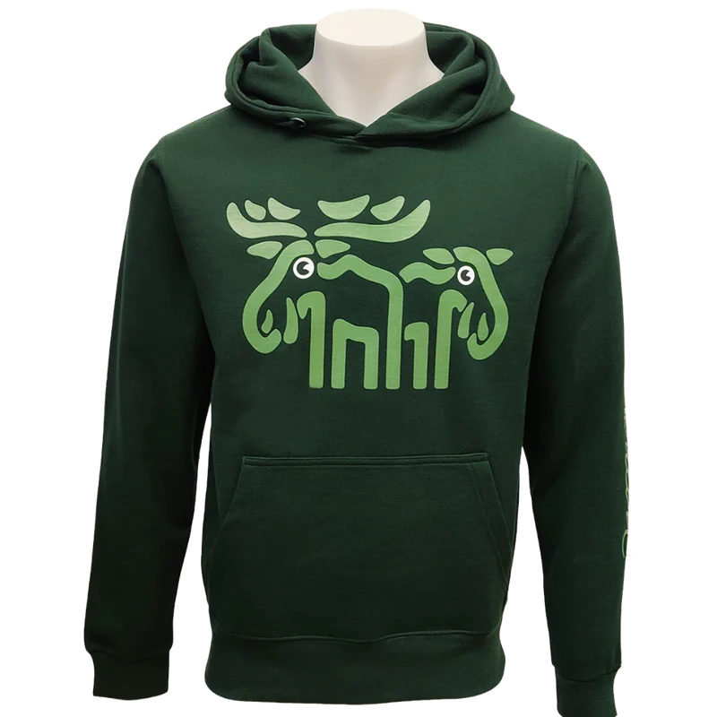 Kapuzenpulli mit großem Elch - Grün - Bo Bendixen