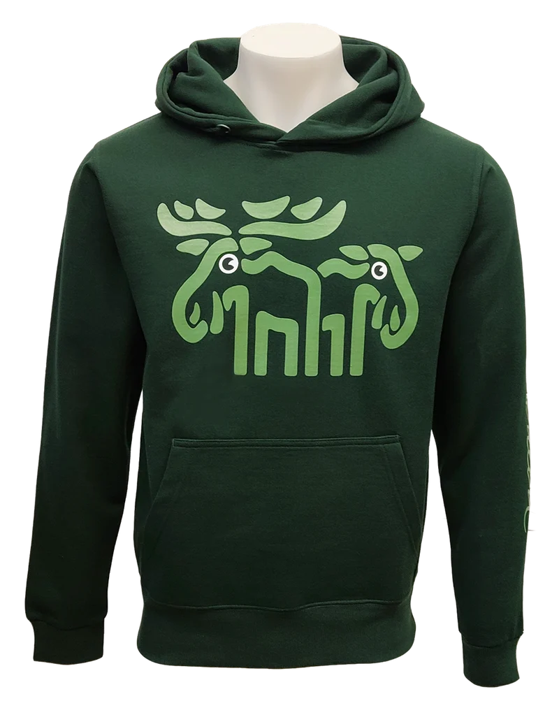 Kapuzenpulli mit großem Elch - Grün - Bo Bendixen