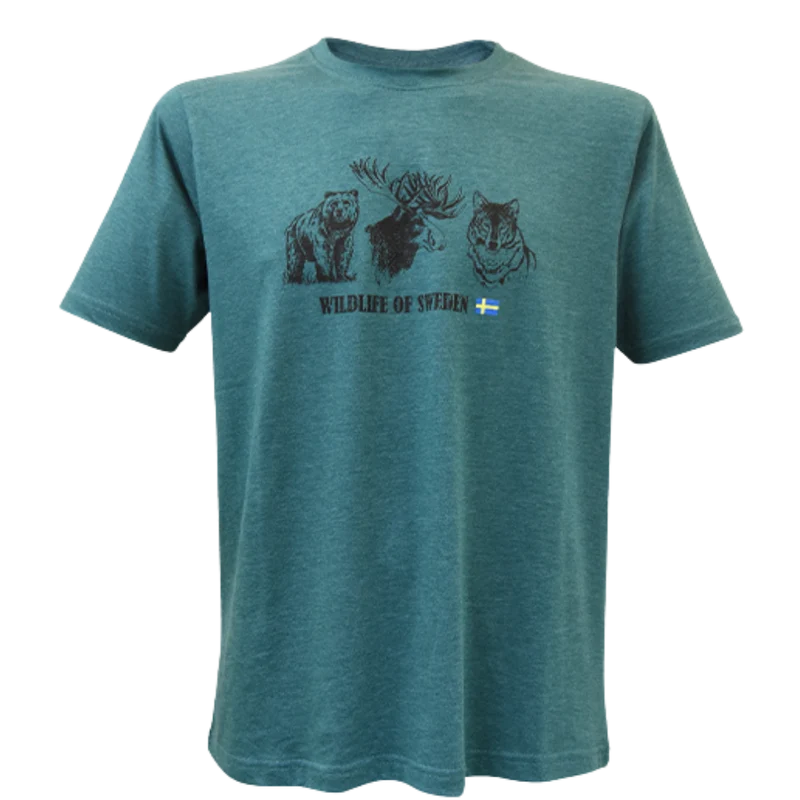 T-Shirt Wildtiere Schwedens - Grün