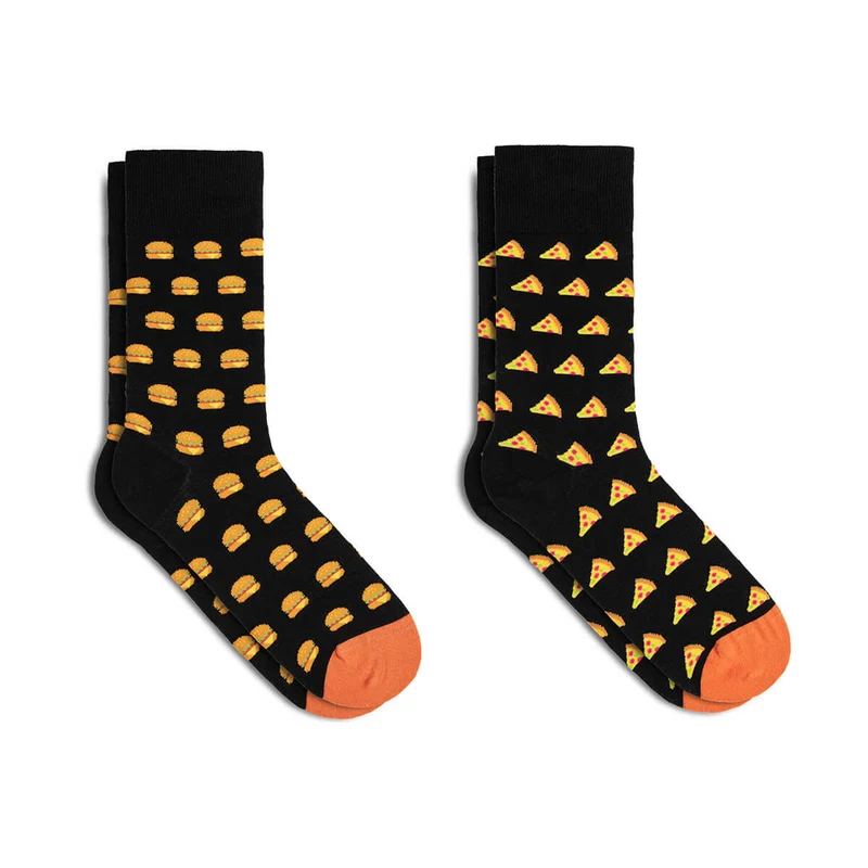 Bale® 2er-Set lustige Herrensocken Hamburger & Pizza