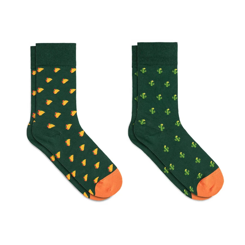Bale® 2er-Set lustige Herrensocken Tacos & Kakteen