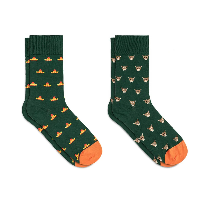 Bale® 2er-Set lustige Herrensocken Sombreros & Esel