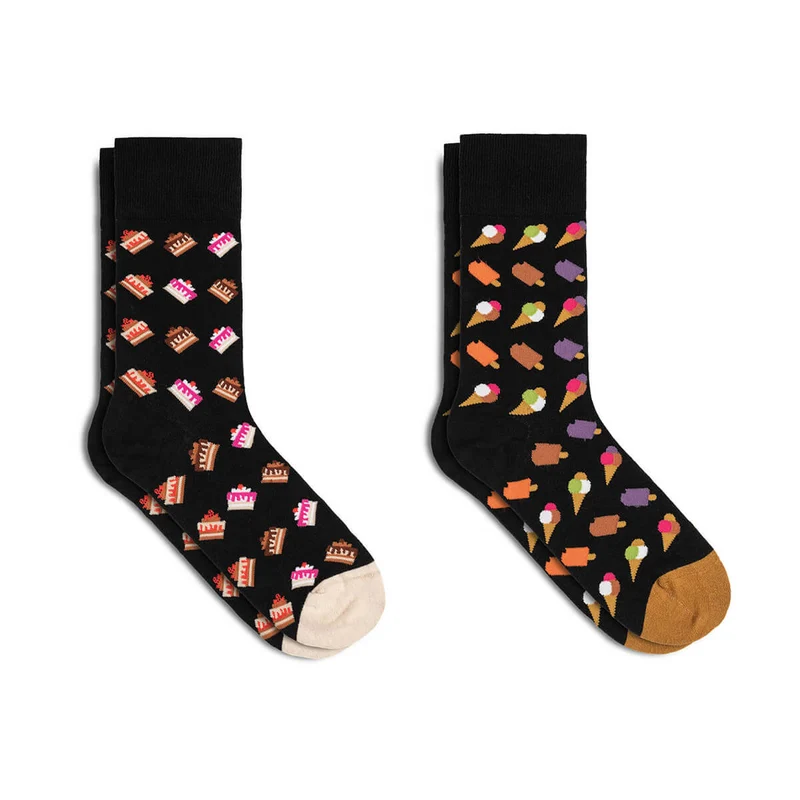 Bale® 2er-Set bunte Damensocken Torten & Eishörnchen
