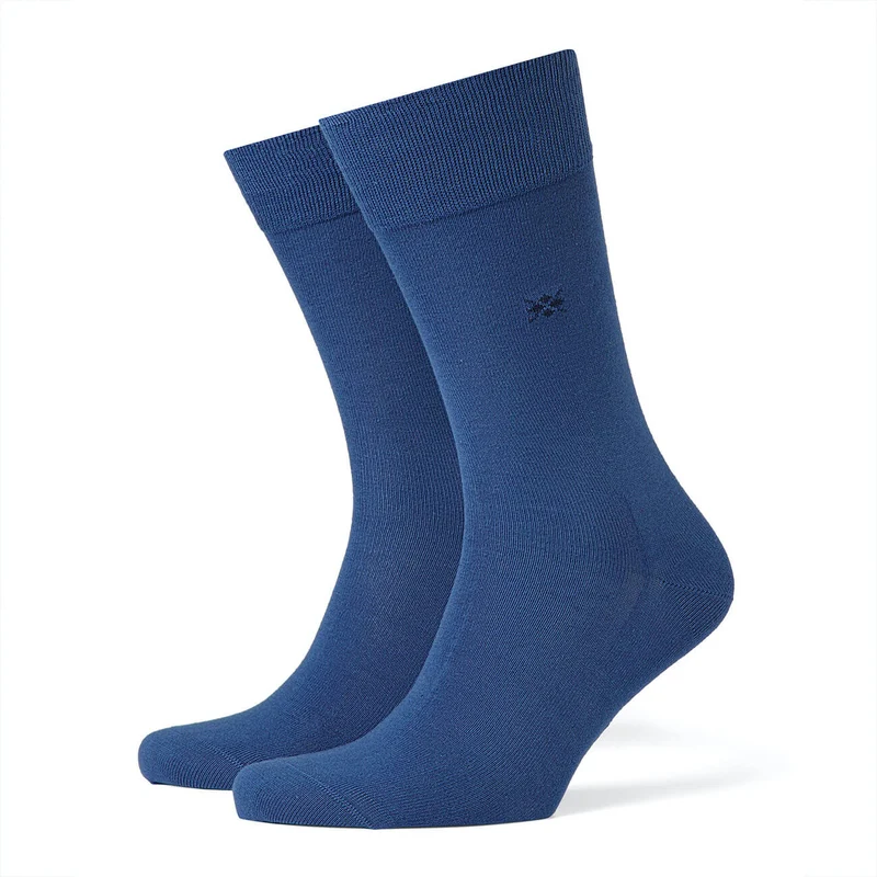 Burlington Herrensocken Dublin unifarben blau Baumwolle