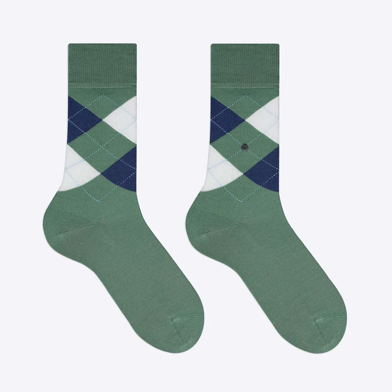 Burlington Herren Socken Manchester Rautendesign grün