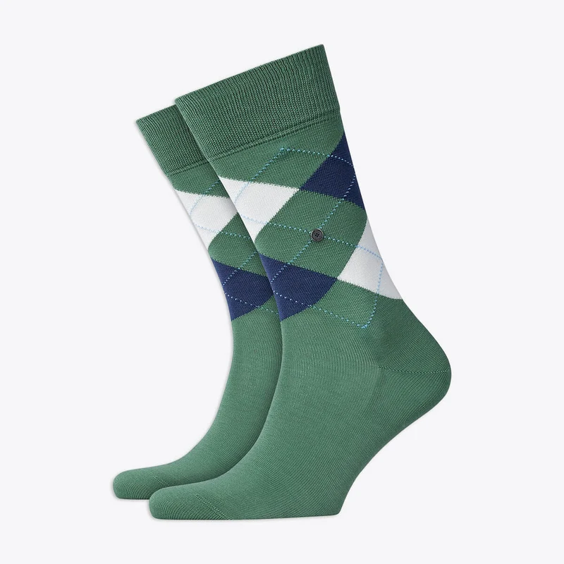 Burlington Herren Socken Manchester Rautendesign grün