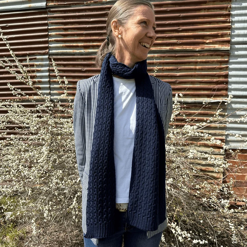 Classer Pure Merino Wool Cable Knit Scarf