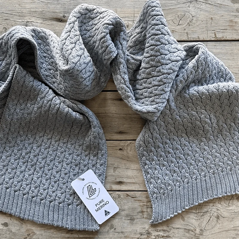 Classer Pure Merino Wool Cable Knit Scarf