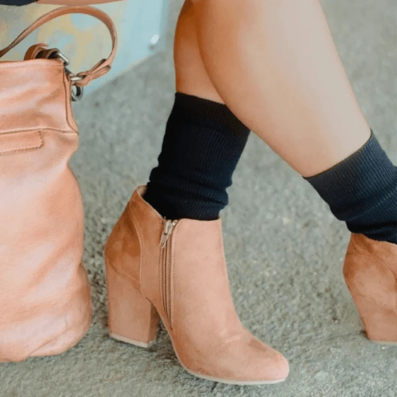 Elly Loose Top Fine Knit Cotton Dress Sock