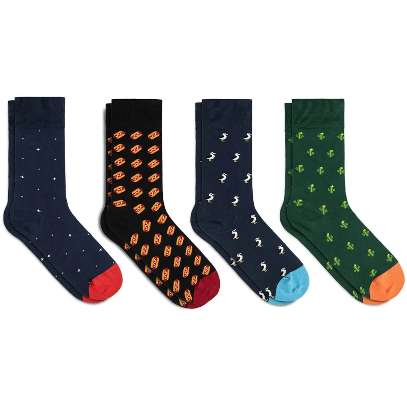 Bale® 4er-Mix bunte Motivsocken Herren 4