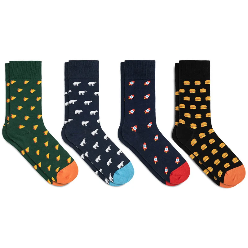Bale® 4er-Mix bunte Motivsocken Herren 1