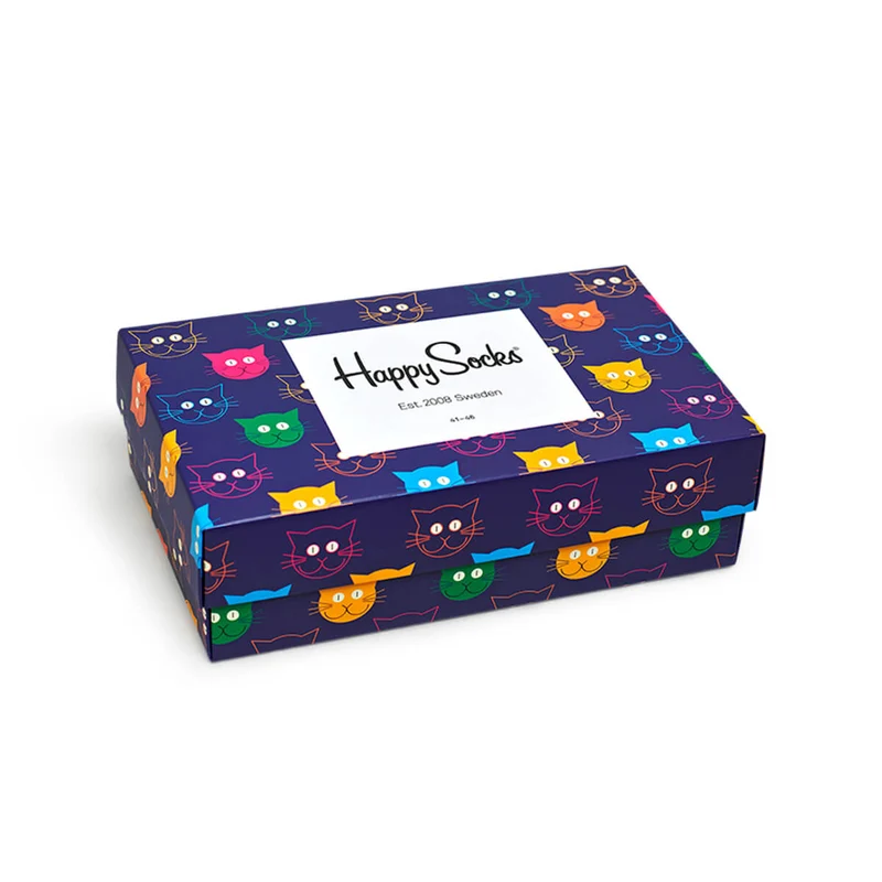 Happy Socks Geschenkbox Damensocken Muster Katzen