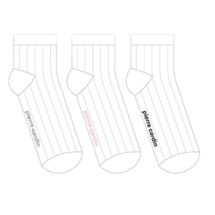 3PK LADIES PIERRE CARDIN PLAIN ANKLET SOCKS