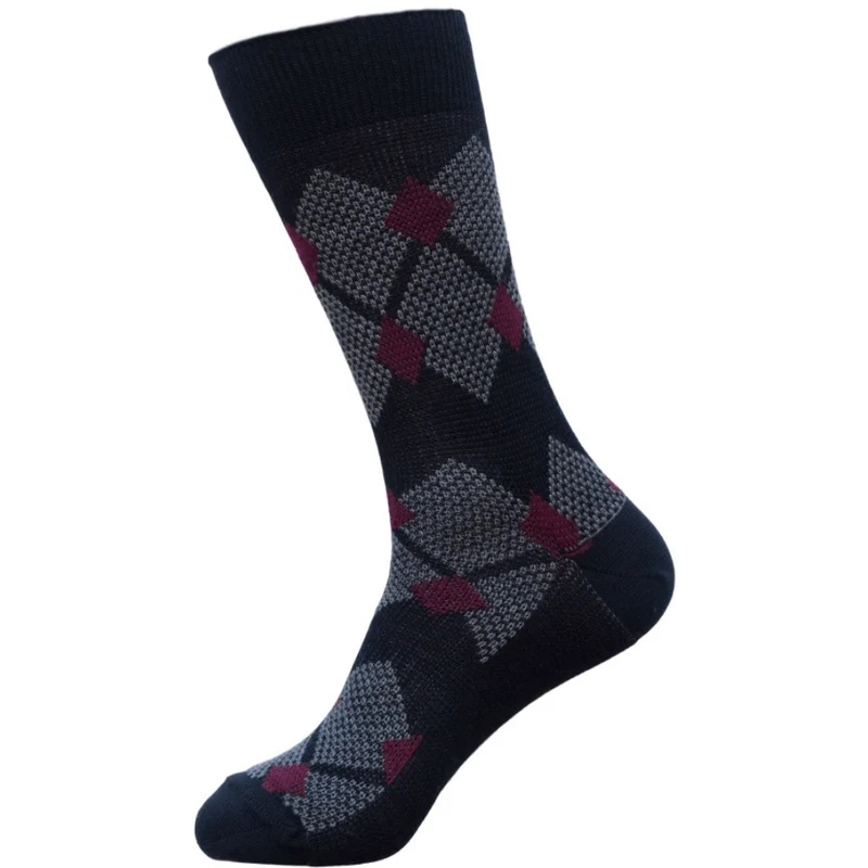 Walter Loose Top Argyle Merino Wool Dress Sock