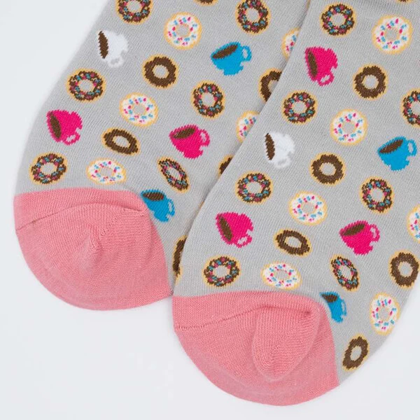 Damen Motivsocke mit Kaffetassen Muster